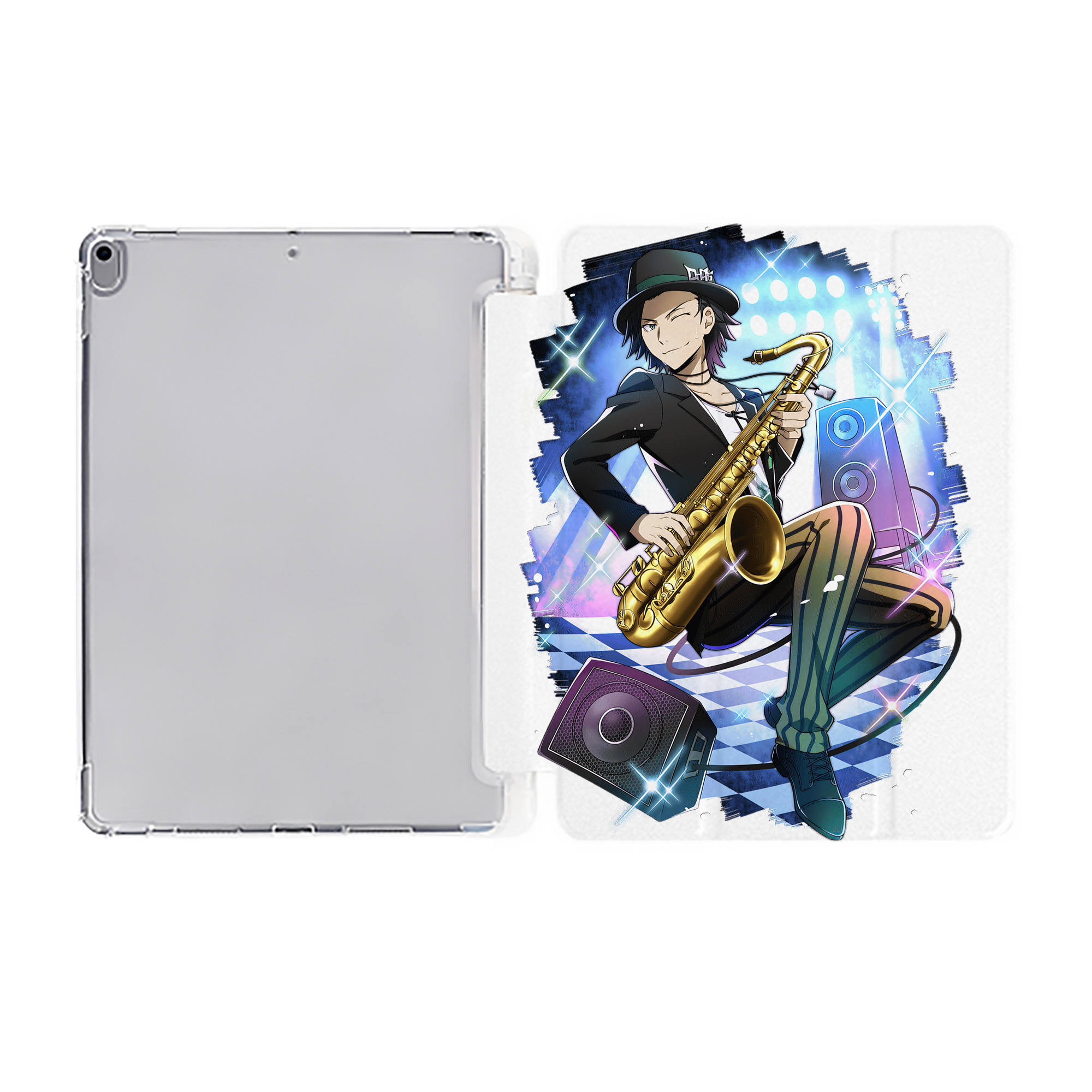 （画像用） 文豪ストレイドッグス Bungo Stray Dogs IPad ケース ペン収納付き 三つ折りスタンド PUレザー×シリコン 対応機種9.5/10.5/10.9インチ